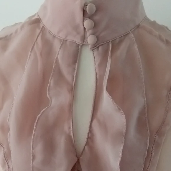 Chic Blush Ruffle Blouse - Picture 4 of 13